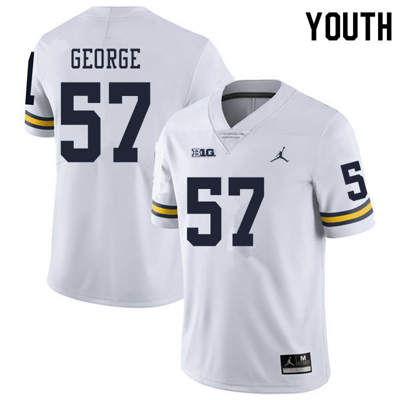 Youth #57 Joey George Michigan Wolverines College Football Jerseys Sale-White